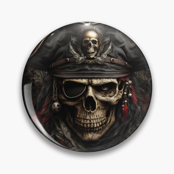 Item preview, Pirate Skull Head Jolly Roger Calico Jack Bones designed and sold by SpookshowDesign.