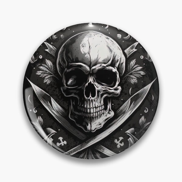 Item preview, Pirate Skull Calico Jack Jolly Roger Bones Graphic designed and sold by SpookshowDesign.