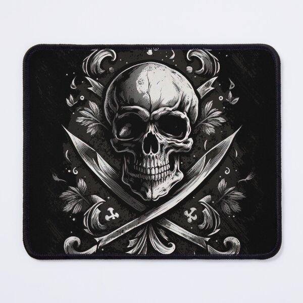 Item preview, Pirate Skull Calico Jack Jolly Roger Bones Graphic designed and sold by SpookshowDesign.