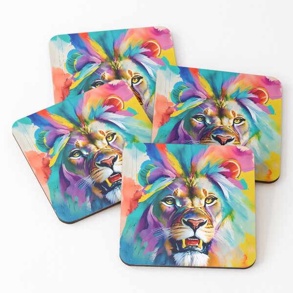 Item preview, Abstract colour splash lion; perfect gift for animal lovers designed and sold by erzypher.