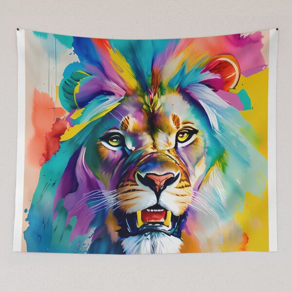Item preview, Abstract colour splash lion; perfect gift for animal lovers designed and sold by erzypher.