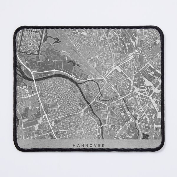 Item preview, Map of Hannover downtown (Germany) in gray vintage style designed and sold by blursbyai.
