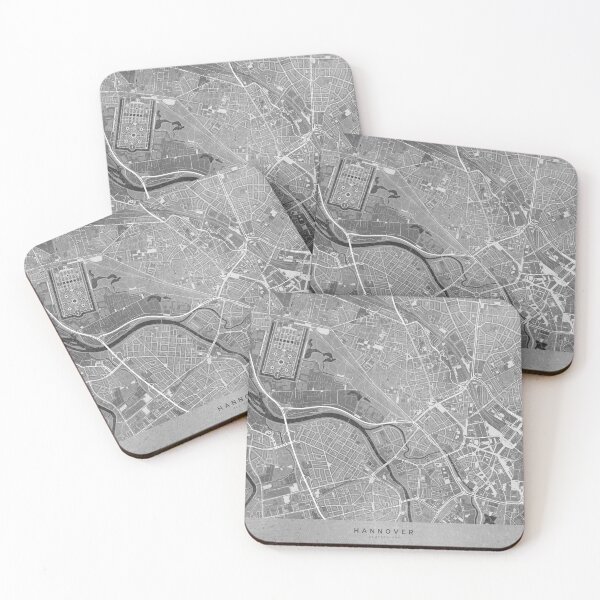 Item preview, Map of Hannover downtown (Germany) in gray vintage style designed and sold by blursbyai.