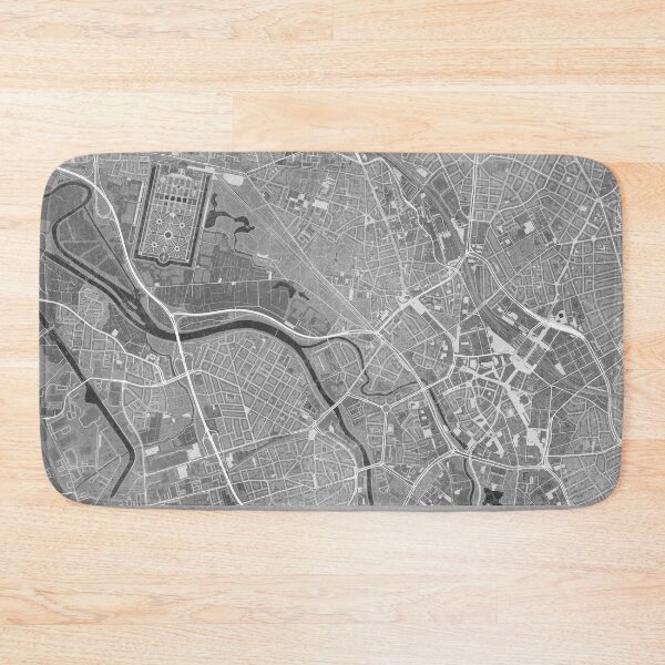 Item preview, Map of Hannover downtown (Germany) in gray vintage style designed and sold by blursbyai.