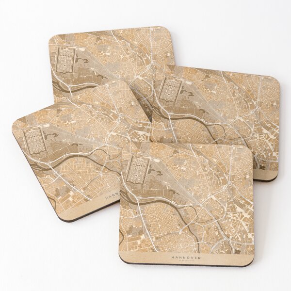 Item preview, Map of Hannover downtown (Germany) in sepia vintage style designed and sold by blursbyai.