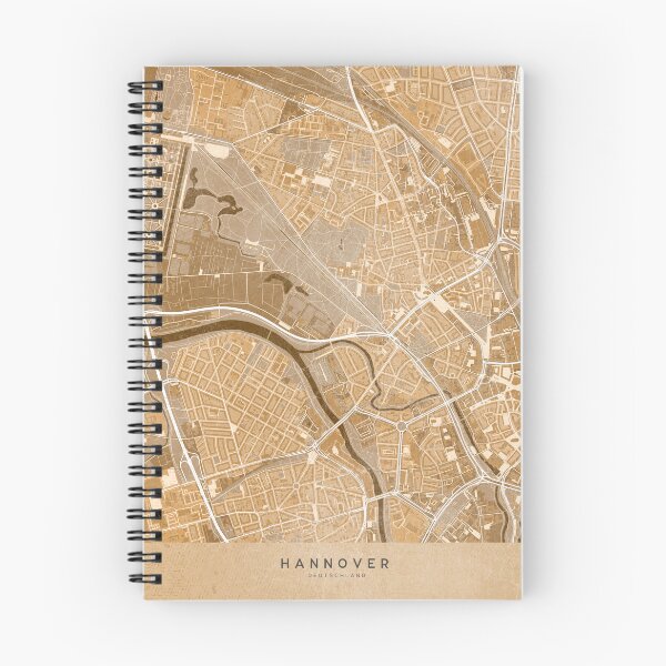 Item preview, Map of Hannover downtown (Germany) in sepia vintage style designed and sold by blursbyai.