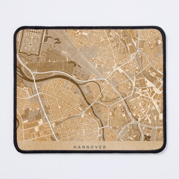 Item preview, Map of Hannover downtown (Germany) in sepia vintage style designed and sold by blursbyai.