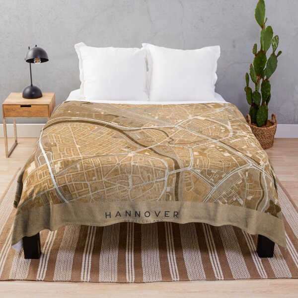 Item preview, Map of Hannover downtown (Germany) in sepia vintage style designed and sold by blursbyai.