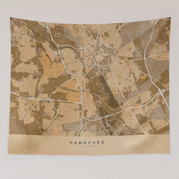 Item preview, Map of Hannover (Germany) in sepia vintage style designed and sold by blursbyai.