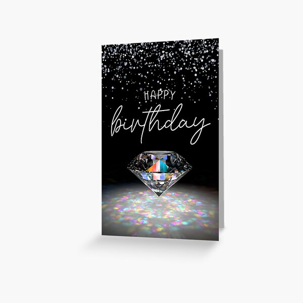 Item preview, April Birthstone Diamond Birthday Card for April Babies designed and sold by ElizInspires.