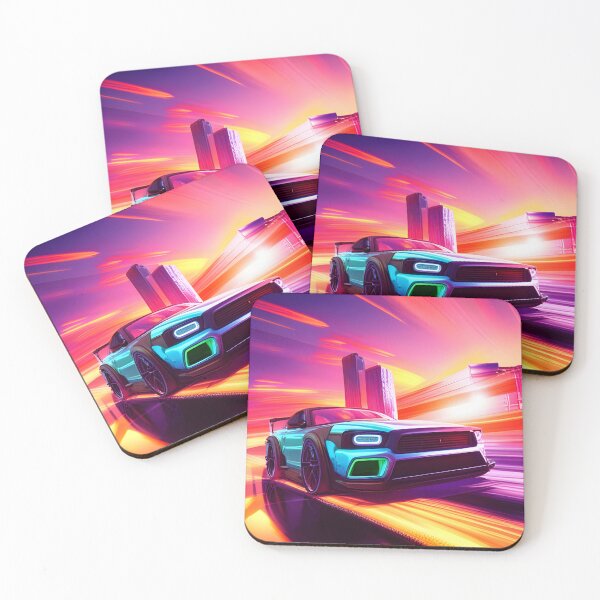 Item preview, Neon Drifting Super Car Super Fast designed and sold by Ink Art Design.