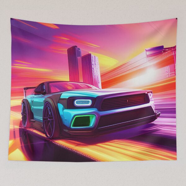 Item preview, Neon Drifting Super Car Super Fast designed and sold by Ink Art Design.