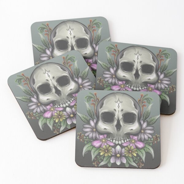 Item preview, Skull floral designed and sold by MezBerry.