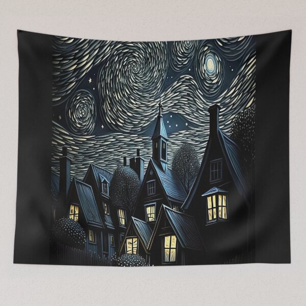 Item preview, Village at Night designed and sold by OccultDreams.