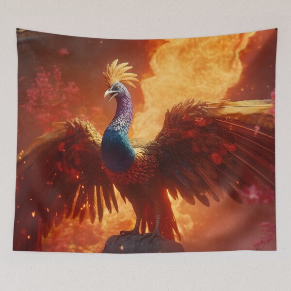 Item preview, Phoenix in Sakura Forest Fire designed and sold by NanarodsDesign.