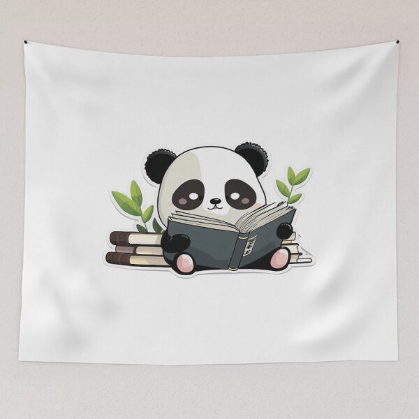 Item preview, Panda Wearing Glassess reading book designed and sold by TekunawArt.