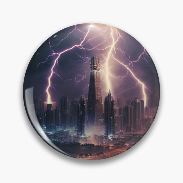 Item preview, Lightning Over the City designed and sold by Graffeine Art.