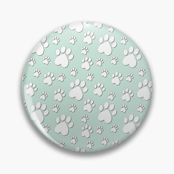 Item preview, White on Duck Green Egg  Paw Pattern - Heart Paws with Outline designed and sold by 8PawsStudio.