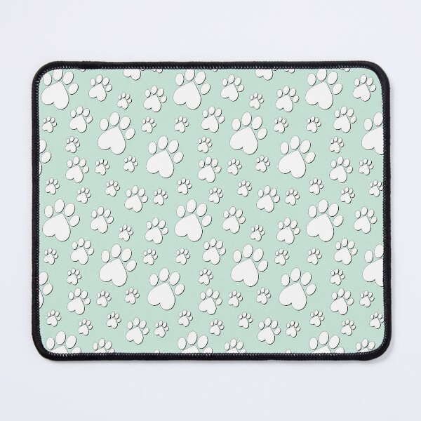 Item preview, White on Duck Green Egg  Paw Pattern - Heart Paws with Outline designed and sold by 8PawsStudio.
