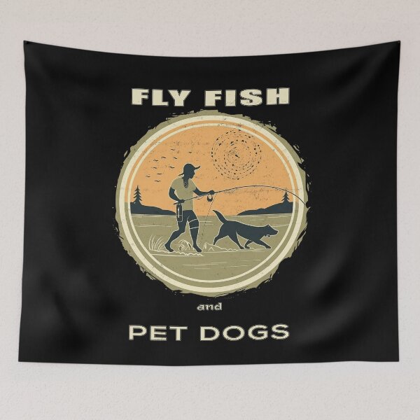 Item preview, FLY FISH AND PET DOGS designed and sold by Mindful-Designs.