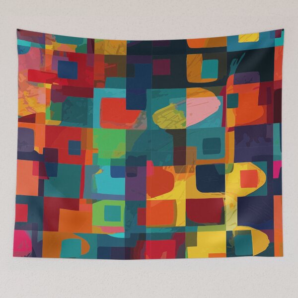Item preview, Cubist Influence in Dark Square Design designed and sold by TopArtsy.