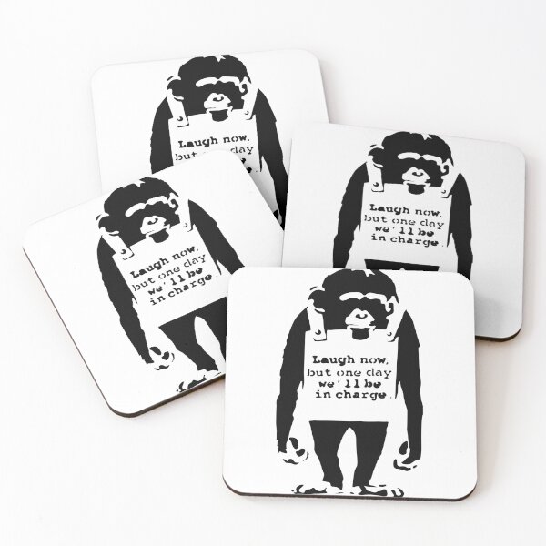 Item preview, Banksy Laugh Now But One Day We'll Be In Charge Monkey designed and sold by inkstyl.