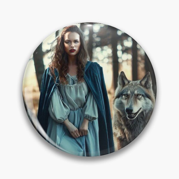 Item preview, woman with wolves in the forest clearing and wolves  designed and sold by JaroDesign2023.