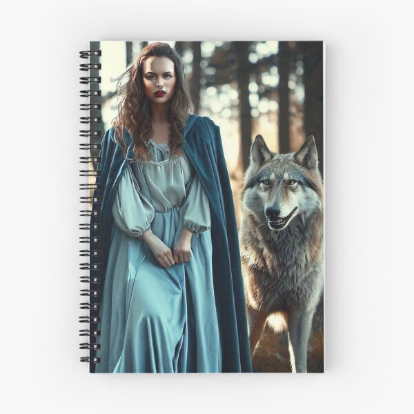 Item preview, woman with wolves in the forest clearing and wolves  designed and sold by JaroDesign2023.