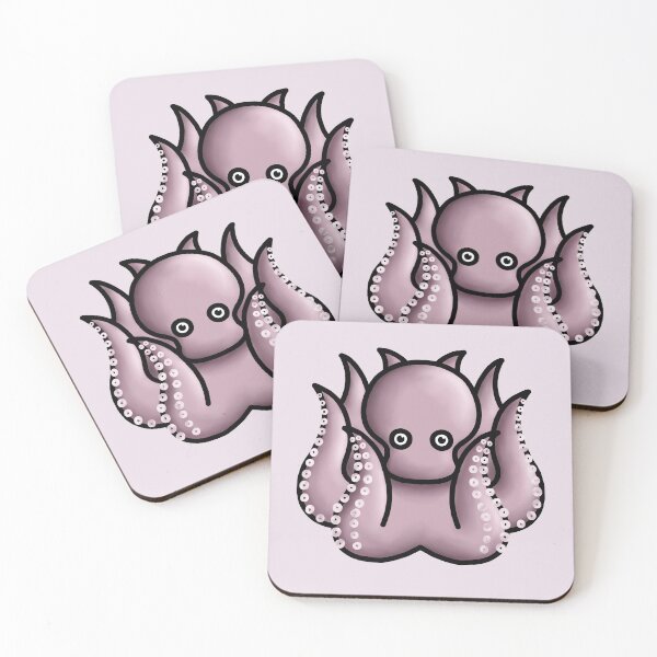 Item preview, little cute pastel pink octopus designed and sold by octo-PS.