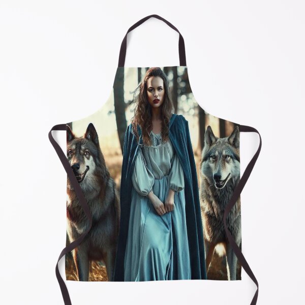 Item preview, woman with wolves in the forest clearing and wolves designed and sold by JaroDesign2023.