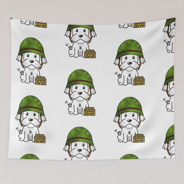 Item preview, Army Soldier White Dog designed and sold by Pet Station.