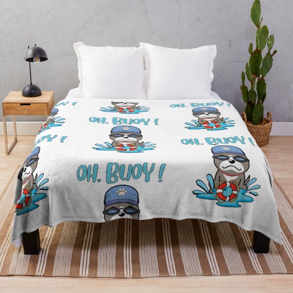 Item preview, Funny Grey Dog Goes Swimming with a Buoy, Pun Intended designed and sold by Pet Station.