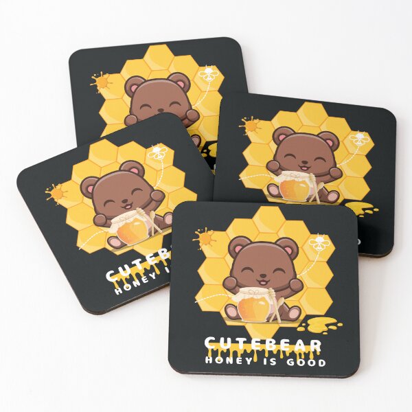 Aperçu de l'œuvre t-shirt ourson mignon kawaii miel c'est bon  créée et vendue par kawaii-easyshop.