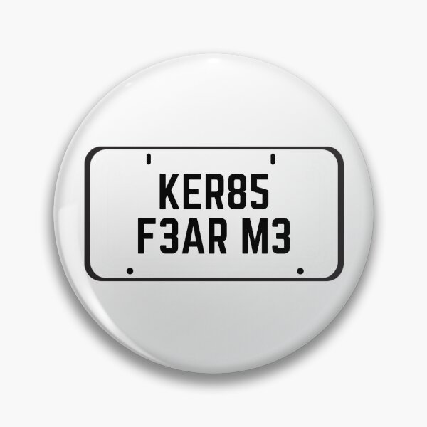 Aperçu de l'œuvre Curbs Fear Me Plaque d'immatriculation avec chiffres créée et vendue par Anyone For Seconds Designs.