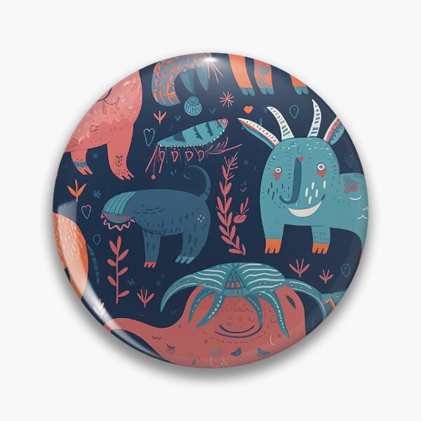 Item preview, Strange magical creatures in blue orange and pinkish tones designed and sold by HandEmporium.