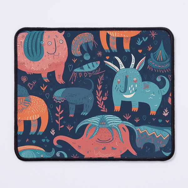 Item preview, Strange magical creatures in blue orange and pinkish tones designed and sold by HandEmporium.