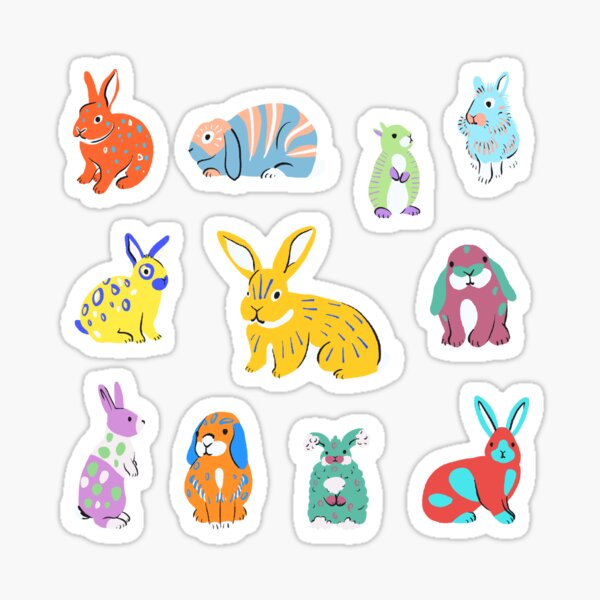 Item preview, 11 Jazzy Rabbits designed and sold by EmmaChristieArt.