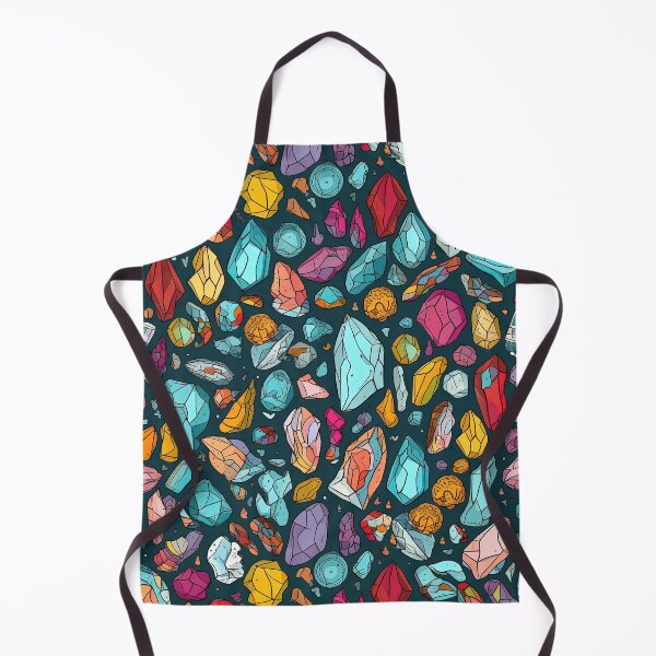 Item preview, Free flowing crystals and rocks on dark background with blue, red, yellow and purple. Seamless design, funky and cool. designed and sold by HandEmporium.