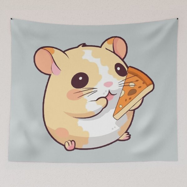 Item preview, Hamster Eating Pizza designed and sold by TheLovelyPets.