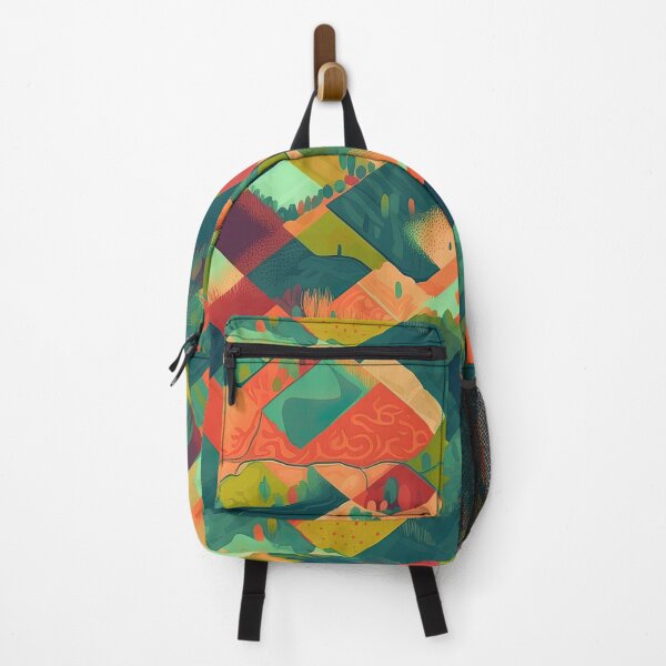 Item preview, Bird's Eye View of earth and fields, seamless green and colorful, summer geometry.  designed and sold by HandEmporium.