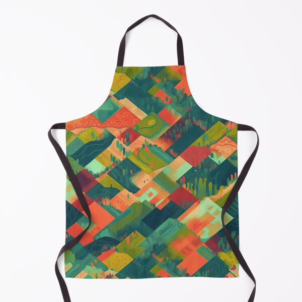 Item preview, Bird's Eye View of earth and fields, seamless green and colorful, summer geometry.  designed and sold by HandEmporium.