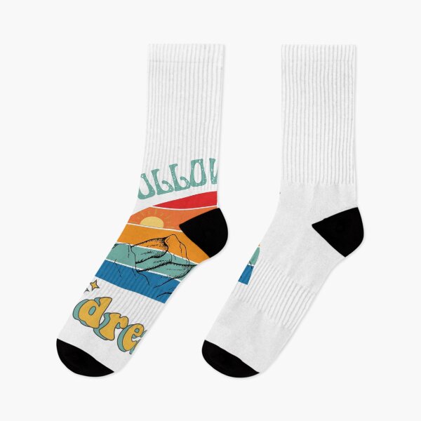 Item preview, Follow Your Dreams Retro Style Design Sunsetting over Mountains designed and sold by BrinaandPops.