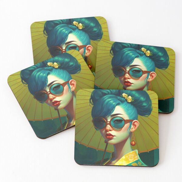 Artikelvorschau, Moderne Pop-Art bunte Geisha Mädchen #3 entworfen und verkauft von larabu.