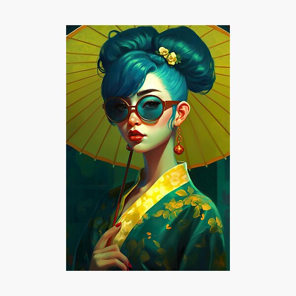 Artikel-Vorschau von Moderne Pop-Art bunte Geisha Mädchen #3, designt und verkauft von larabu.