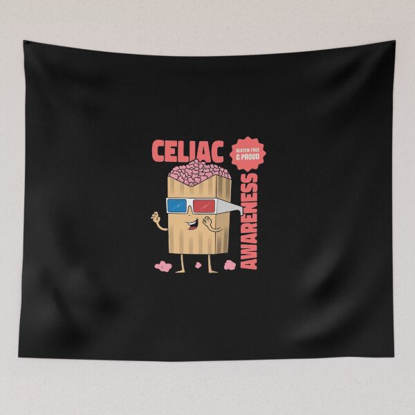 Item preview, Gluten-Free Pride - Celiac Awareness, Happy Popcorn Bag Cartoon designed and sold by ElLocoMus.