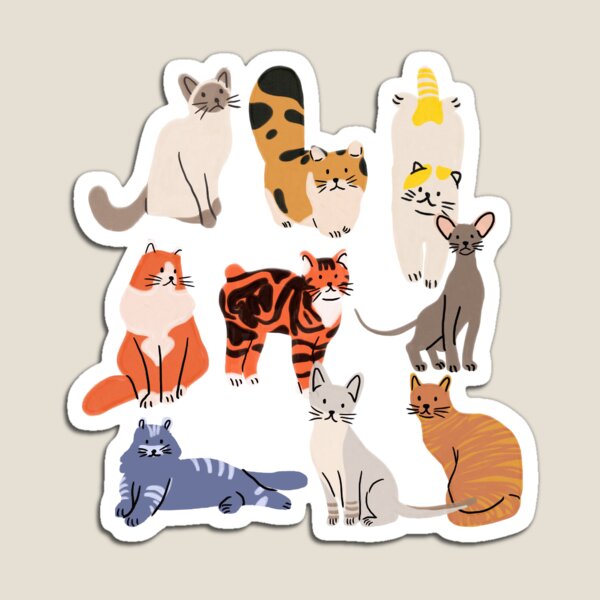 Cute Cat Stickers, 12 Different Breeds Print and Cut Digital PNG Sticker  Sheets, 24 Different Designs, Fun Kitten Stickers, Instant Download 