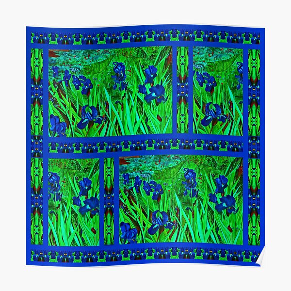 Blue Irises Poster