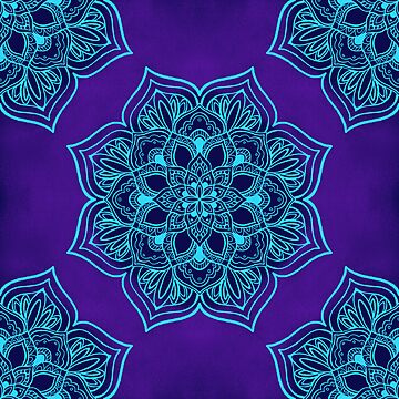 Artwork thumbnail, Blue on Purple on Blue Mandala by thepinkwoobie