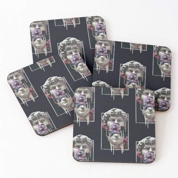 Item preview, Aesthetic David Statue Face - Michelangelo modern with Flowers designed and sold by spikemet.