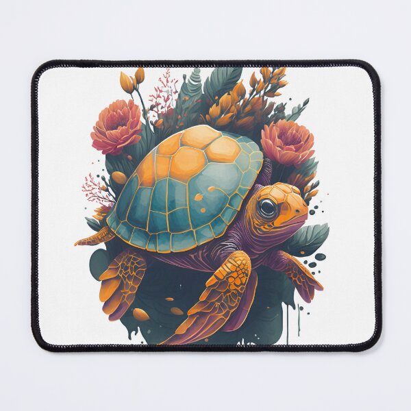 Item preview, Turtle with flowers designed and sold by monkycl.